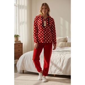 Lug Live Love Chill Red Polka Dot Lounge Set Hoodie Joggers NWT Size M